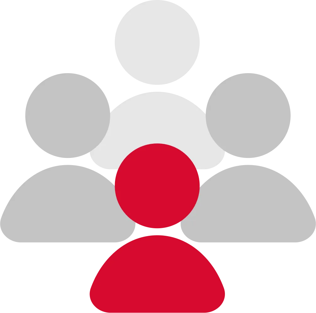 Ícono de un grupo de personas con una destacada, que representa las restricciones estrechas para
      las fuerzas del orden