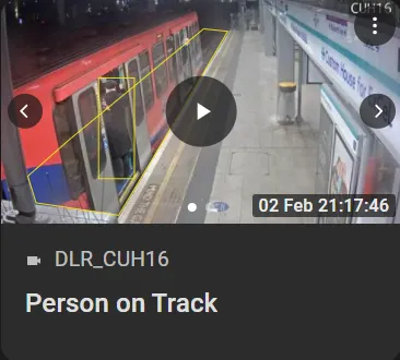 Person on Track event thumbnail showing a person boxed next to a train on a station platform