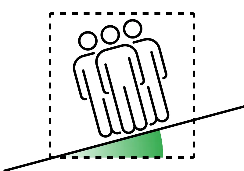 Front view of the camera roll, the frame rotated about the camera axis relative to the horizon